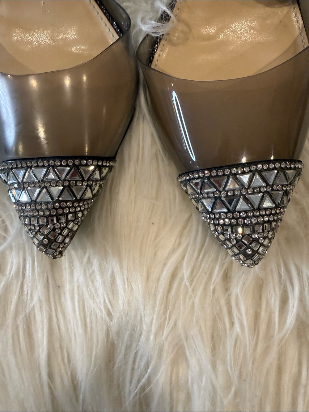 Betsey Johnson Black Crystal-Embellished Pointed-Toe Ankle-Strap Heels - Picture 4 of 12